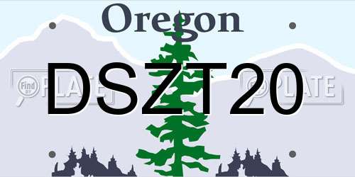DSZT20 Oregon License Plate