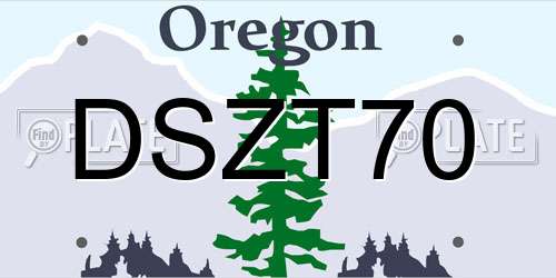 DSZT70 Oregon License Plate