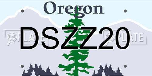 DSZZ20 Oregon License Plate