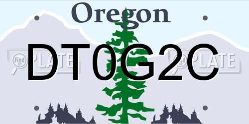 DT0G2C Oregon License Plate