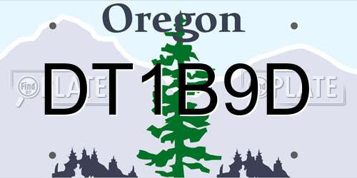 DT1B9D Oregon License Plate