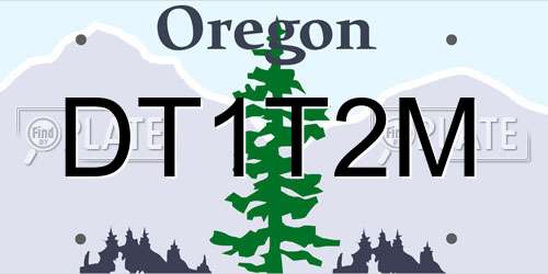 DT1T2M Oregon License Plate