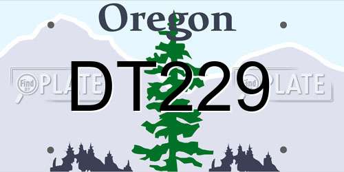 DT229 Oregon License Plate