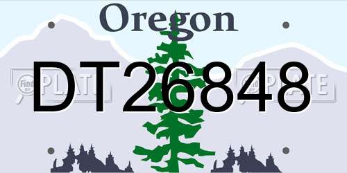 DT26848 Oregon License Plate
