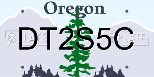 DT2S5C Oregon License Plate