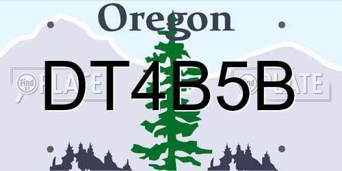 DT4B5B Oregon License Plate