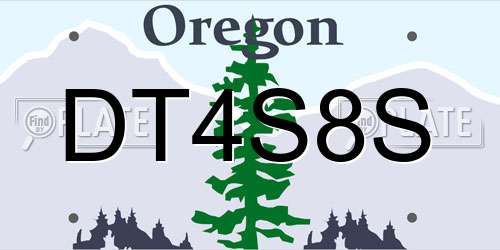 DT4S8S Oregon License Plate