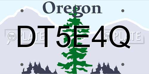DT5E4Q Oregon License Plate