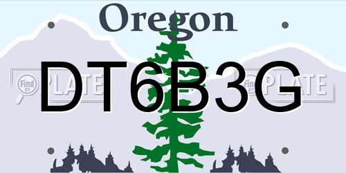 DT6B3G Oregon License Plate