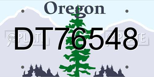 DT76548 Oregon License Plate