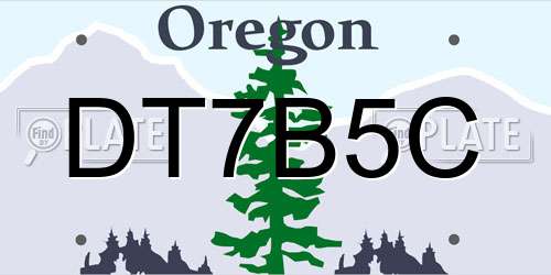 DT7B5C Oregon License Plate