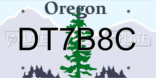 DT7B8C Oregon License Plate