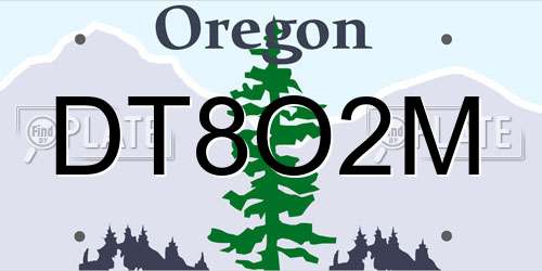 DT8O2M Oregon License Plate