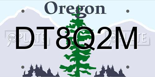 DT8Q2M Oregon License Plate