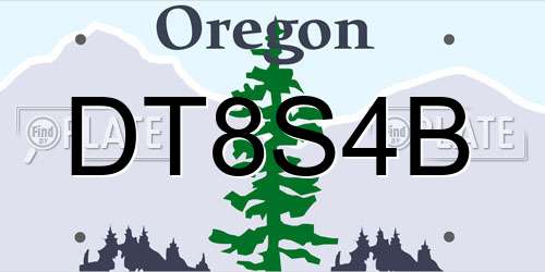 DT8S4B Oregon License Plate