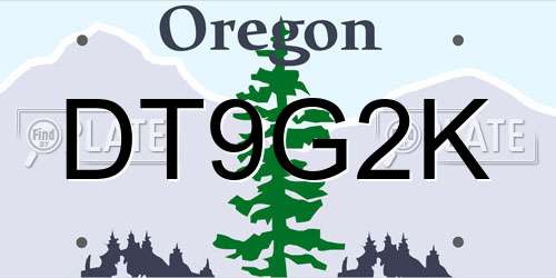 DT9G2K Oregon License Plate