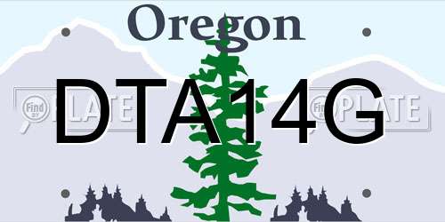 DTA14G Oregon License Plate