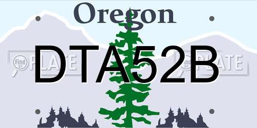 DTA52B Oregon License Plate