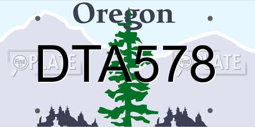 DTA578 Oregon License Plate