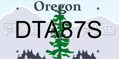 DTA87S Oregon License Plate
