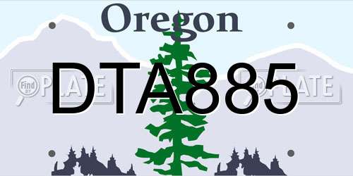 DTA885 Oregon License Plate