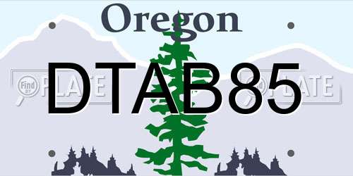 DTAB85 Oregon License Plate
