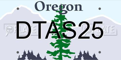 DTAS25 Oregon License Plate