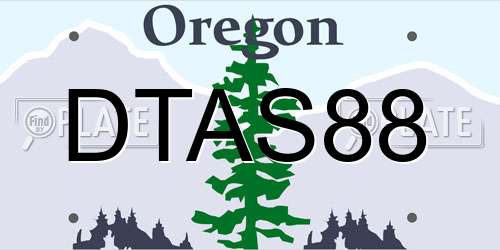 DTAS88 Oregon License Plate