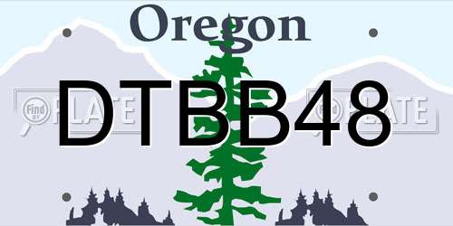 DTBB48 Oregon License Plate