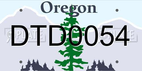 DTD0054 Oregon License Plate