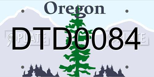 DTD0084 Oregon License Plate