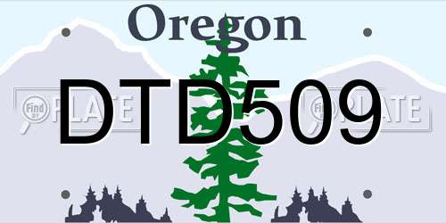 DTD509 Oregon License Plate