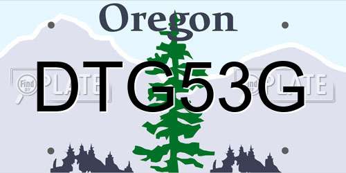 DTG53G Oregon License Plate