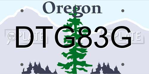 DTG83G Oregon License Plate