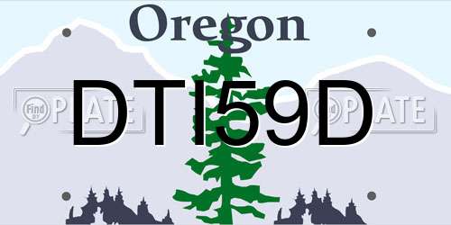 DTI59D Oregon License Plate