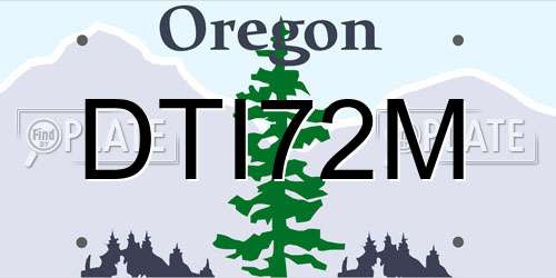 DTI72M Oregon License Plate