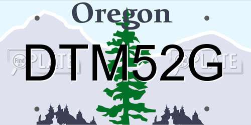DTM52G Oregon License Plate