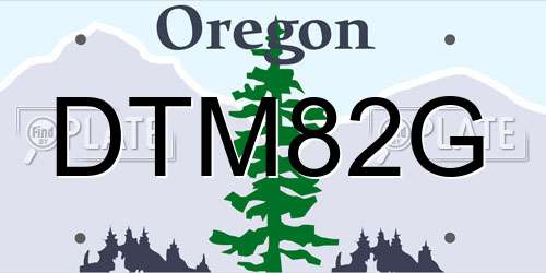 DTM82G Oregon License Plate