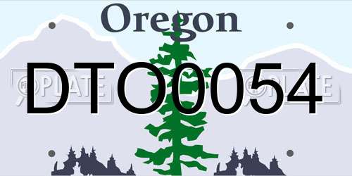 DTO0054 Oregon License Plate