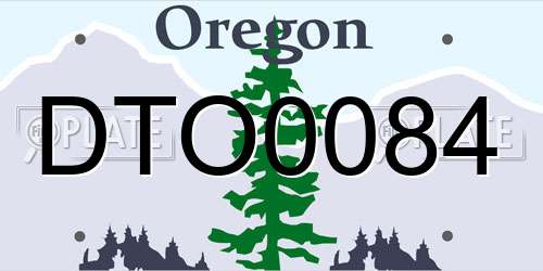 DTO0084 Oregon License Plate