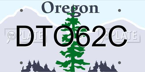 DTO62C Oregon License Plate