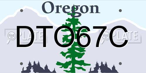 DTO67C Oregon License Plate
