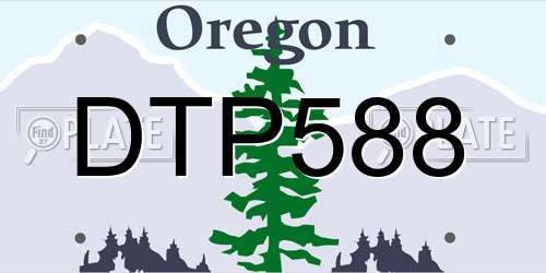 DTP588 Oregon License Plate