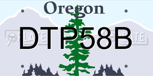 DTP58B Oregon License Plate