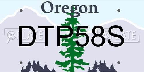 DTP58S Oregon License Plate