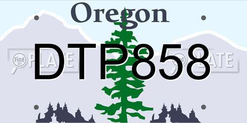DTP858 Oregon License Plate