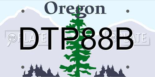 DTP88B Oregon License Plate