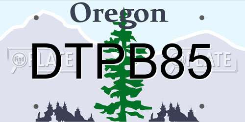 DTPB85 Oregon License Plate