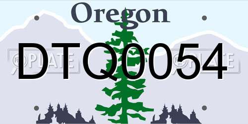 DTQ0054 Oregon License Plate