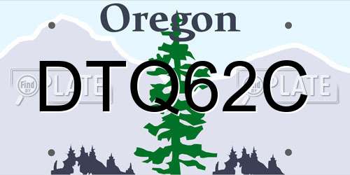 DTQ62C Oregon License Plate